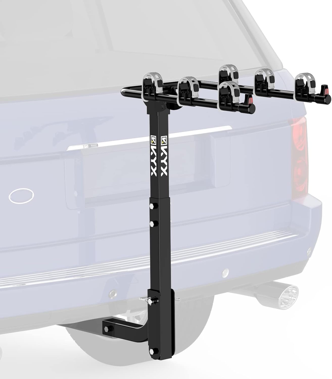 NEW - Bike Car Rack with 2 in. Receiver Hitch for 3 Bicycles, Hitch Mount Bike Rack with 143LBS Capacity Steel Frame, Foldable and Tilt-Away Modes for Car SUV Truck Vans, Easy Assembly, Safe Locking, Grey - Retail $94