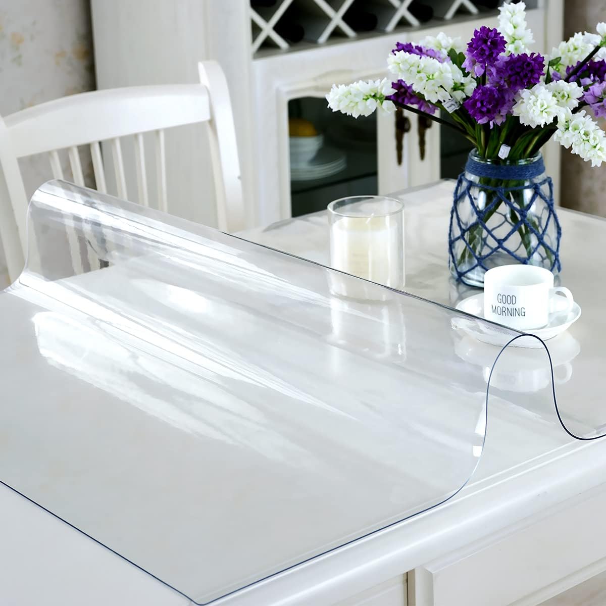 NEW - Royhom Clear Table Cover Protector 2mm Thick 36 x 36 Inch Table Protector for Dining Room Table, Waterproof Plastic Table Cover, Dining Table Cover Rectangle for Wood, Countertop, Kitchen Table - Retail $42