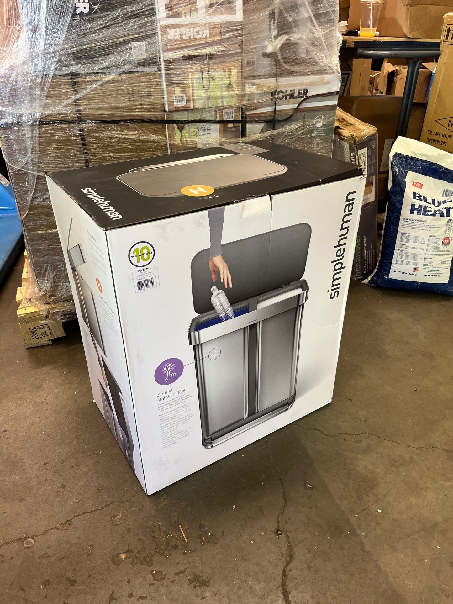 SIMPLEHUMAN 58L DUAL STEP - Retail $99