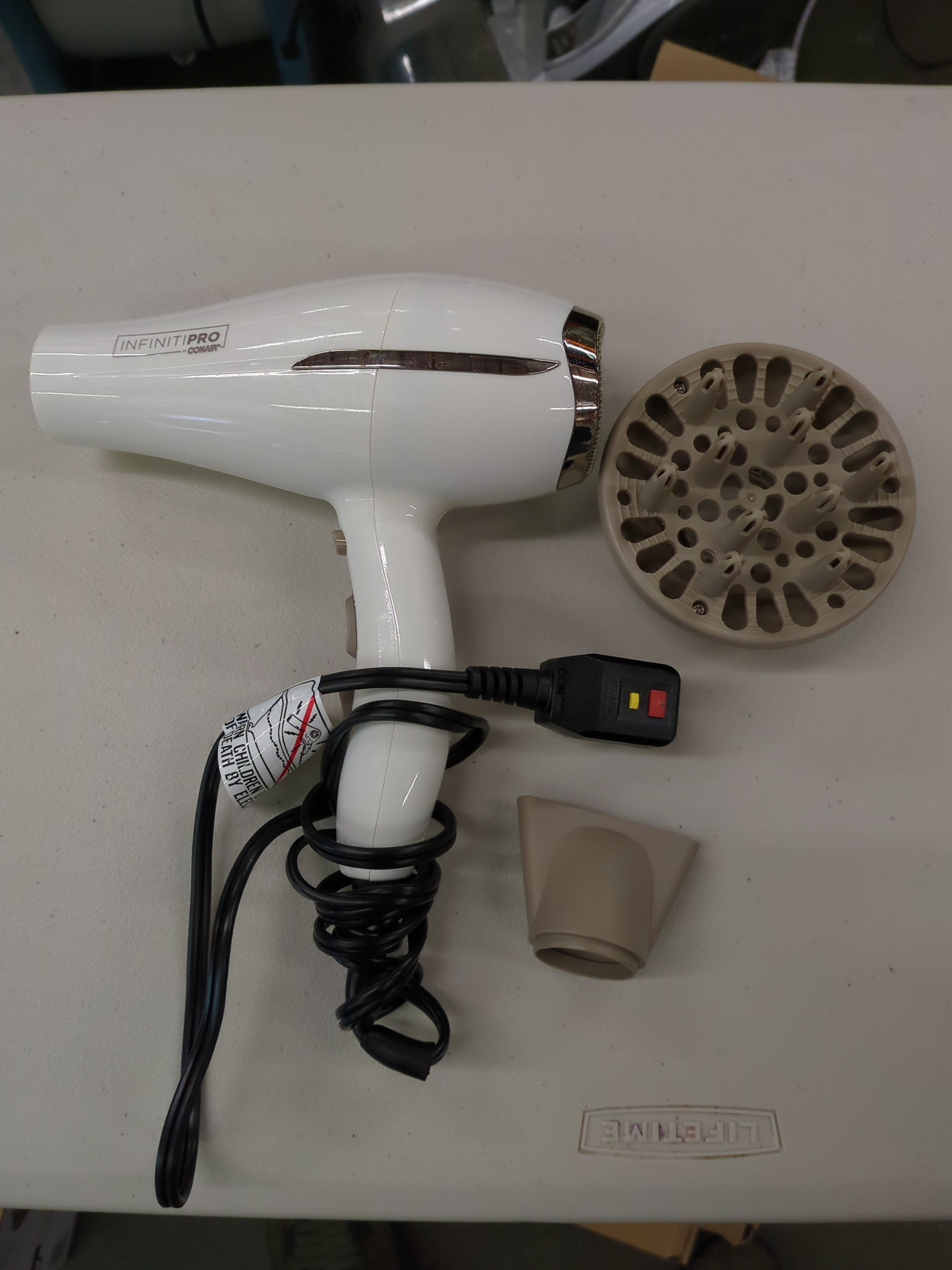 CONAIR WHITE HAIR DRYER - Retail $29