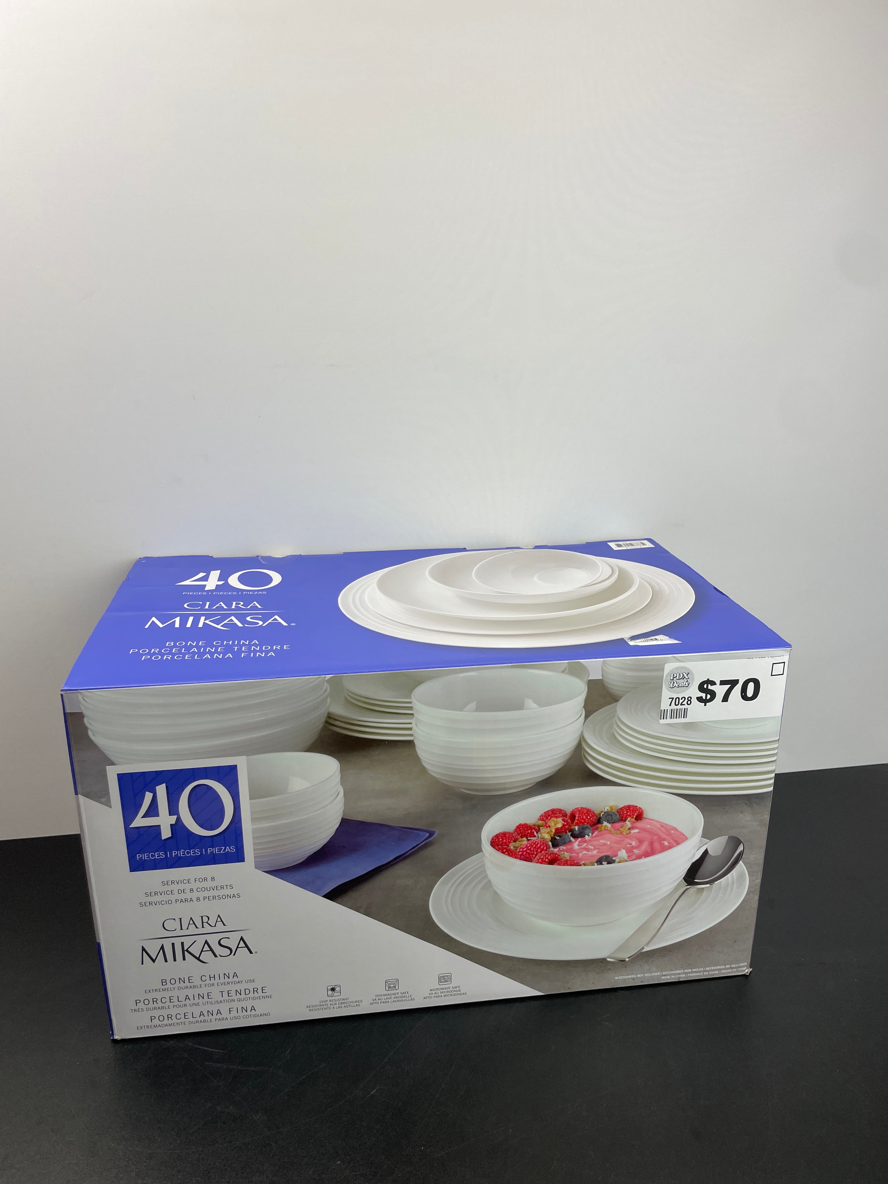 NEW Mikasa Ciara 40 piece Bone China Dinnerware Set Retail 119 PDX Deals