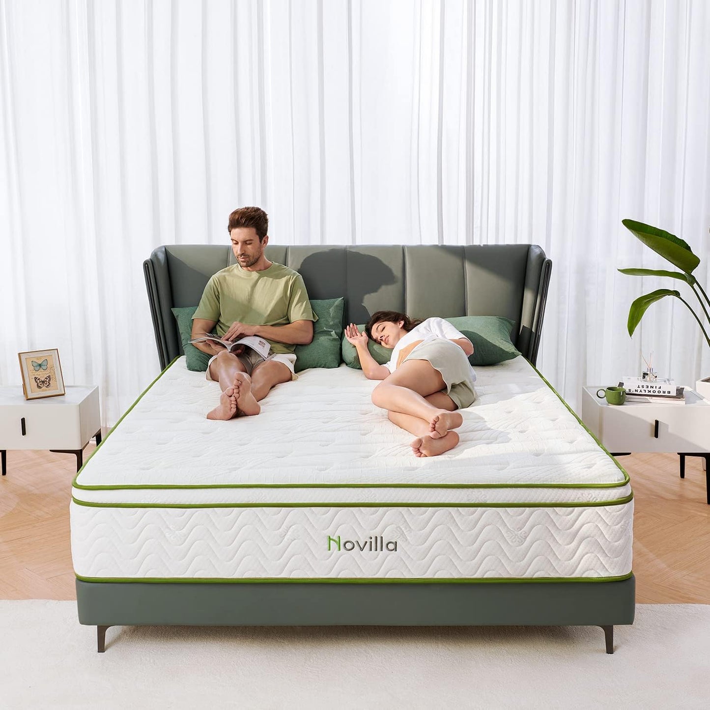 NEW - Novilla QUEEN Mattress, 12 Inch Hybrid Mattress with Gel Memory Foam - Retail $281