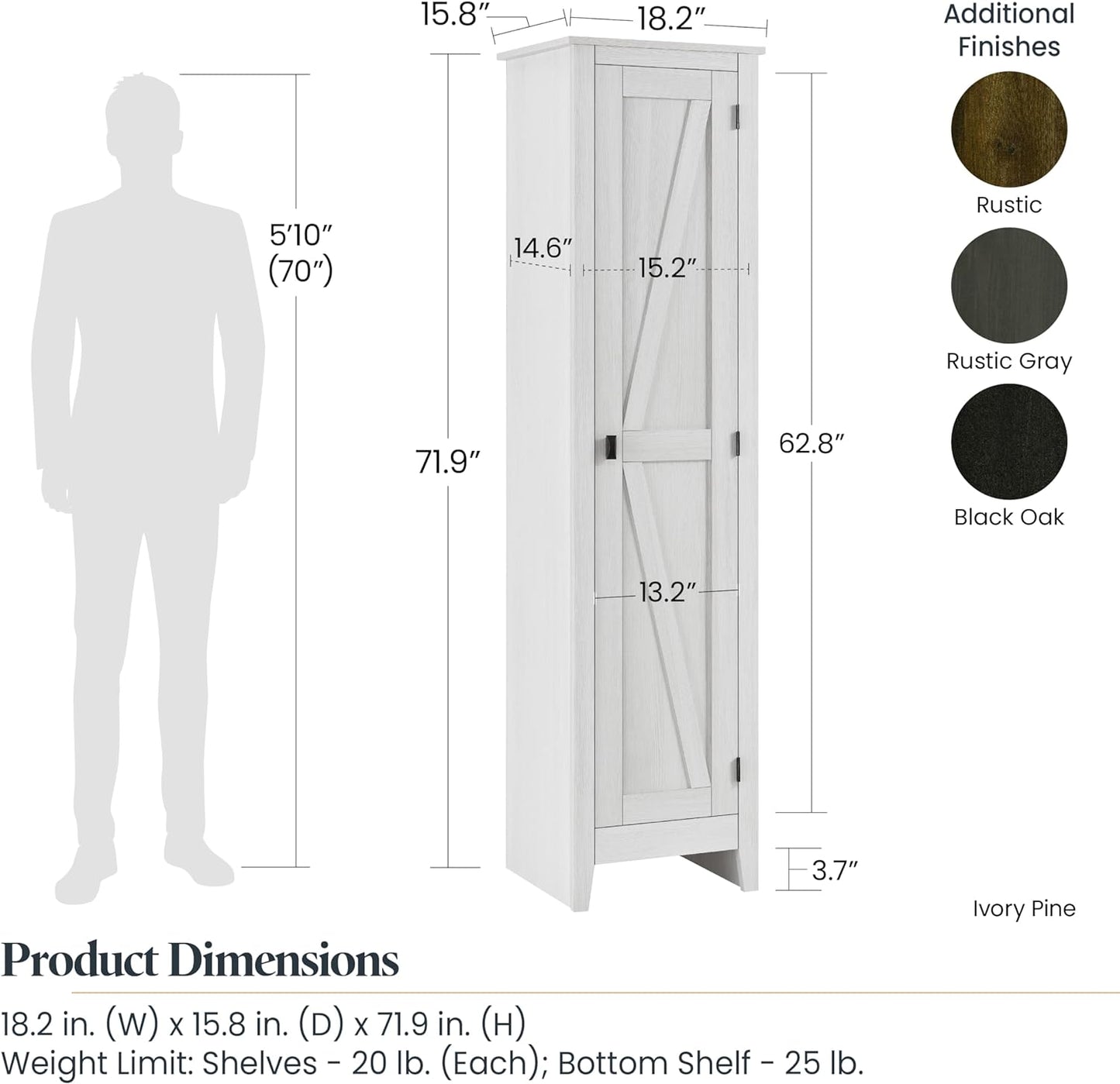 NEW w/ minor dmg - Systembuild Evolution Farmington 18" Wide Storage Cabinet, Ivory Pine - Retail $161