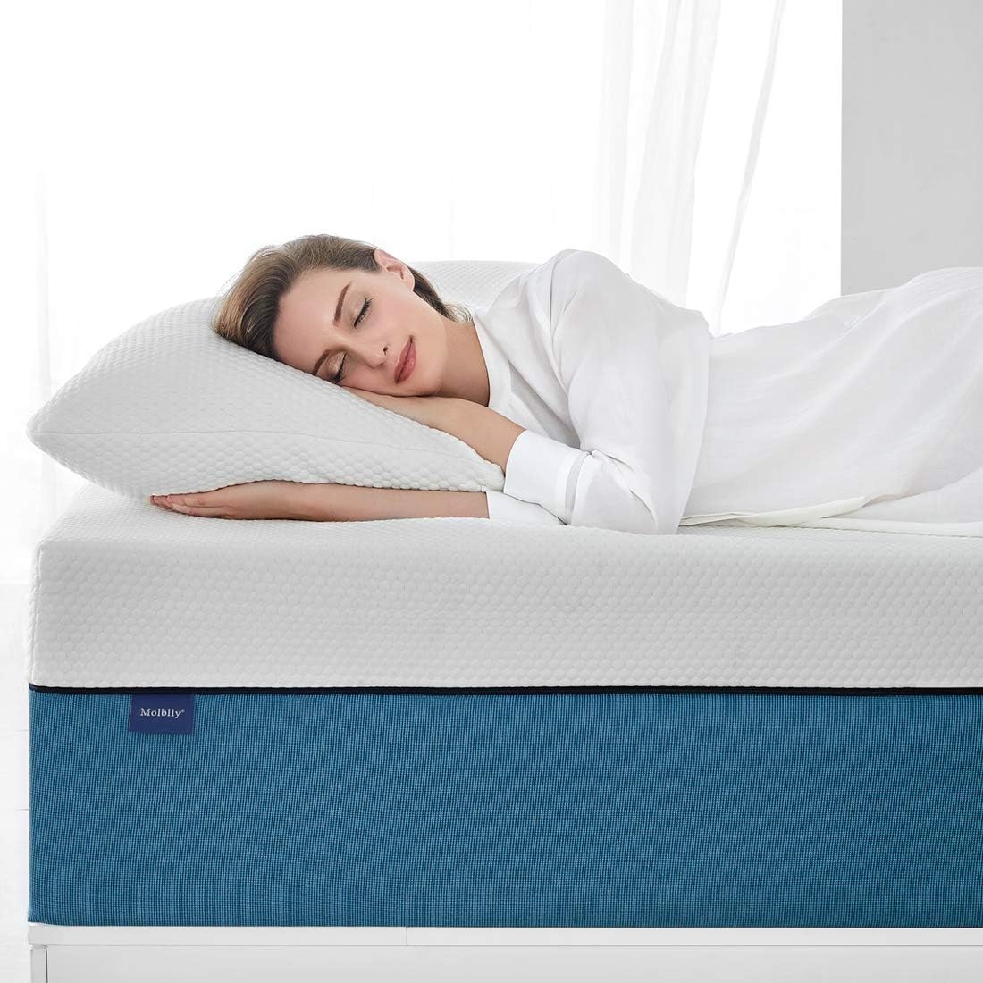 NEW - Molblly Queen Size Mattress, 12 inch Cooling-Gel Memory Foam Mattress in a Box, Fiberglass Free,Breathable Bed Mattress for Cooler Sleep Supportive & Pressure Reliefï¼Œ 60" X 80" X 12" - Retail $289