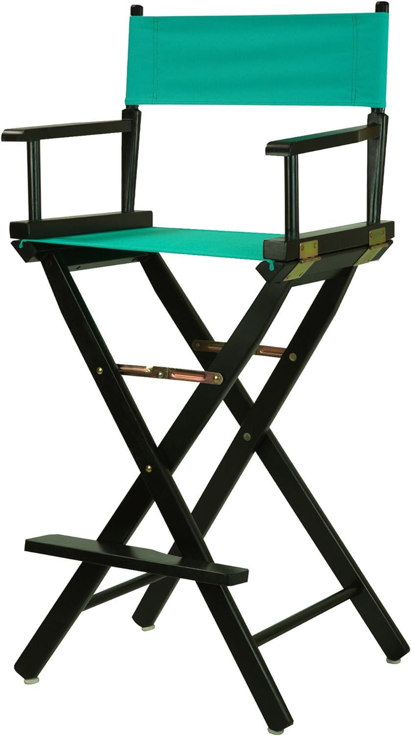 NEW - Casual Home 30" Director's Chair Black Frame-with Teal Canvas, Bar Height - Retail $72