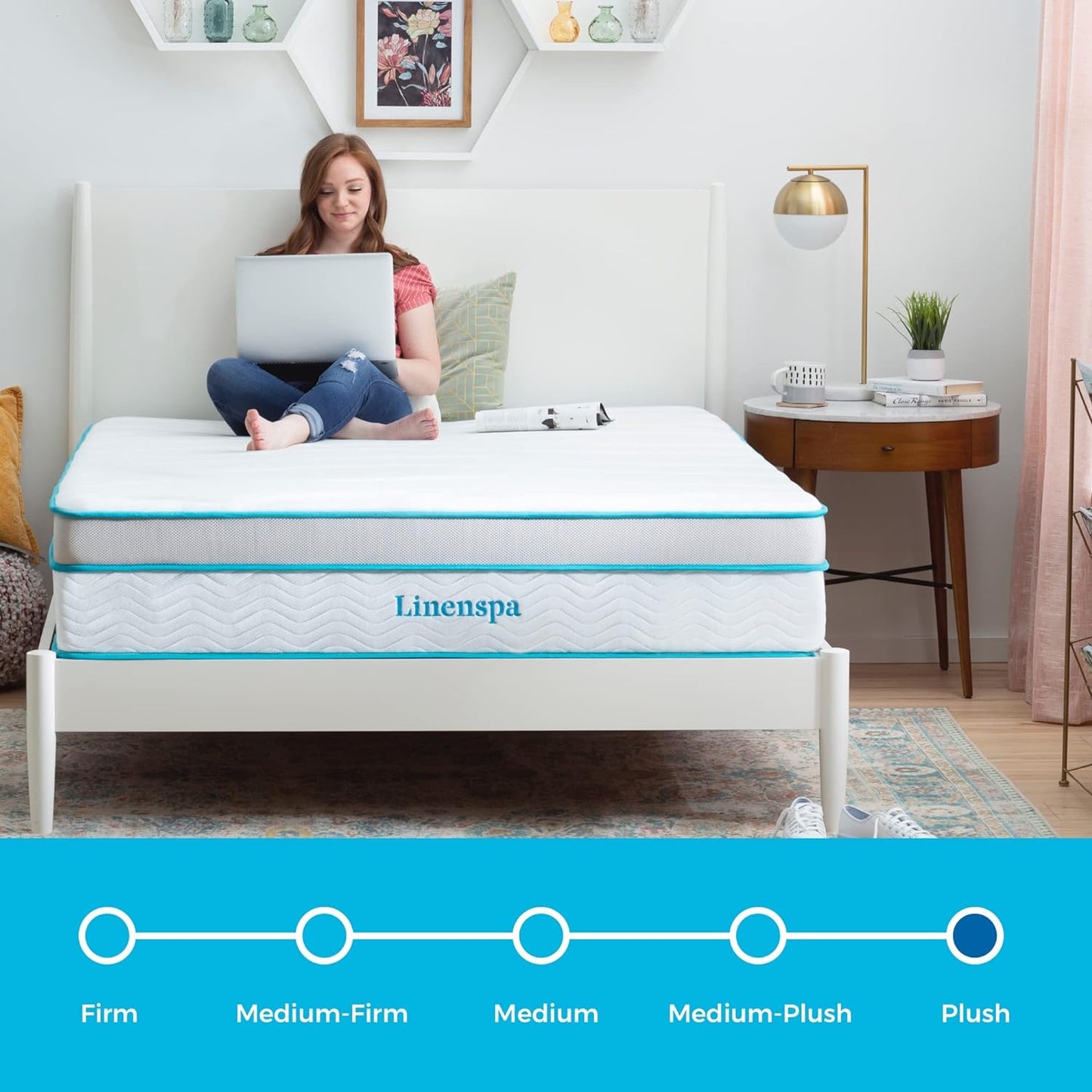 NEW - Linenspa KING 12 Inch Memory Foam and Spring Hybrid Mattress - Medium Plush Feel - Bed in a Box - Pressure Relief and Adaptive Support - Breathable - Cooling - Primary Bedroom - King Size - Retail $449