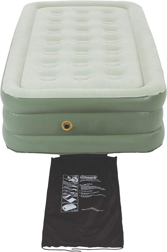 NEW - Coleman TWIN SupportRest Double-High Air Mattress for Indoor or Outdoor Use, Easily Inflatable Airbed with Plush Top & Carry Bag - Retail $58