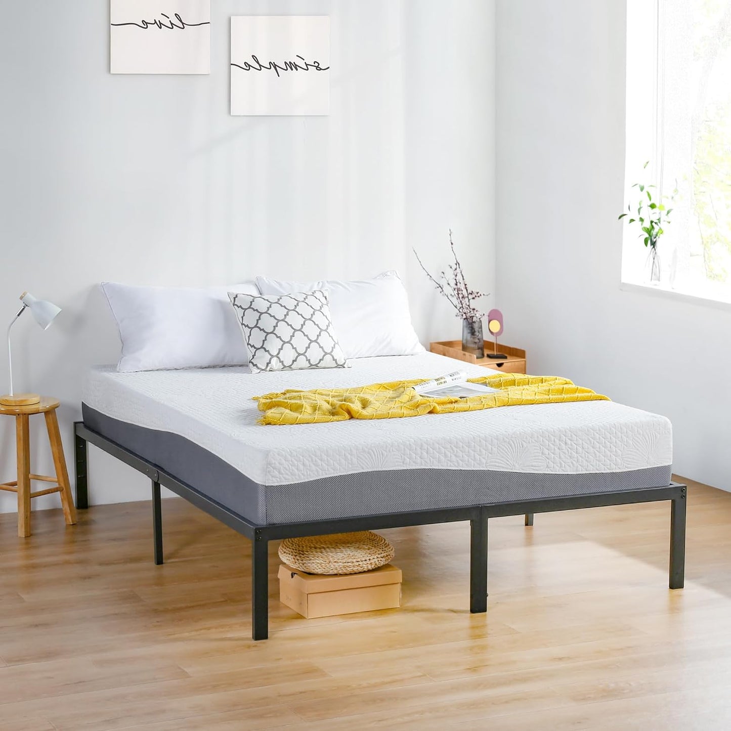 NEW - Olee Sleep QUEEN Mattress, 10 Inch Gel Memory Foam Mattress, CertiPUR-US - Retail $276