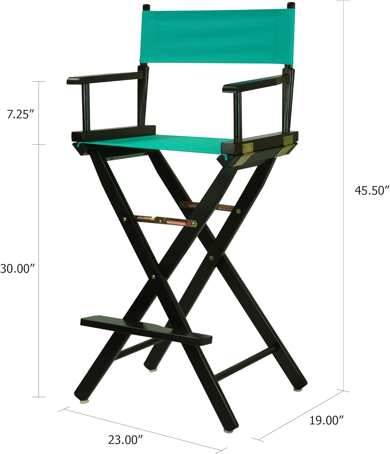 NEW - Casual Home 30" Director's Chair Black Frame-with Teal Canvas, Bar Height - Retail $72