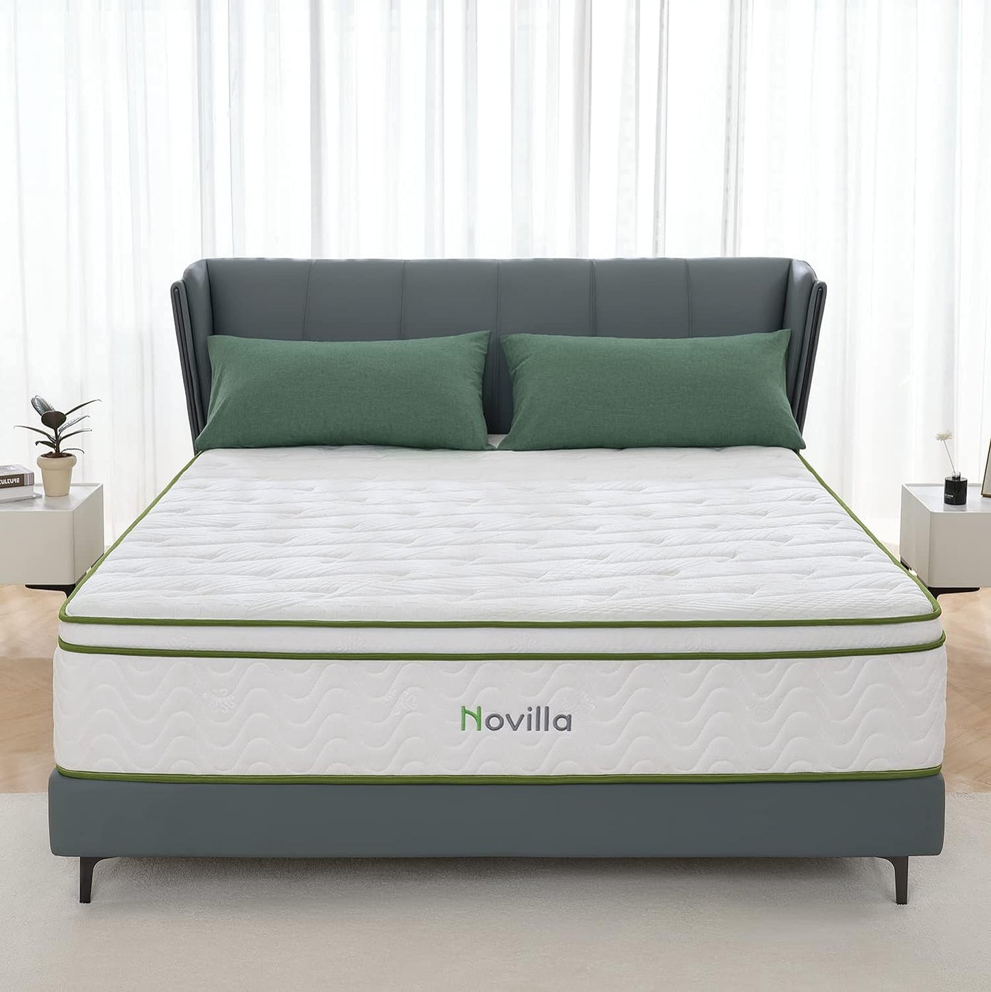 NEW - Novilla QUEEN Mattress, 12 Inch Hybrid Mattress with Gel Memory Foam - Retail $281