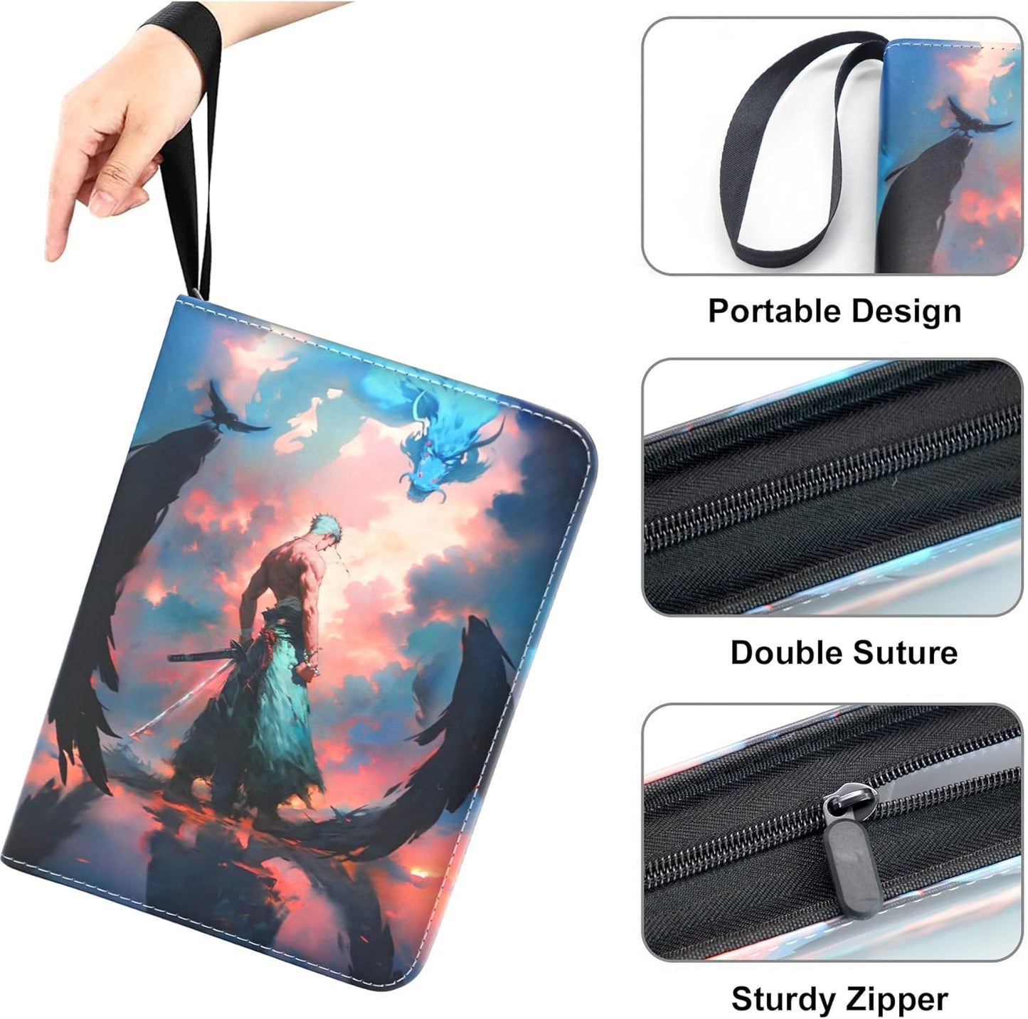400 Pockets Zoro Card Binder for One Piece Zoro Cards