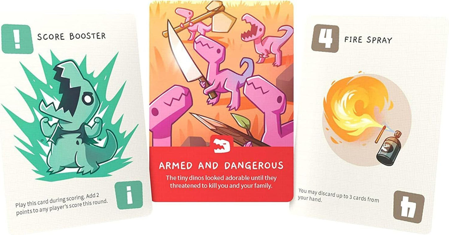 Happy Little Dinosaurs Base Game - Competitive Sabotage Funny Family Card Game For Kids, Teens, Adults - 2-4 Players