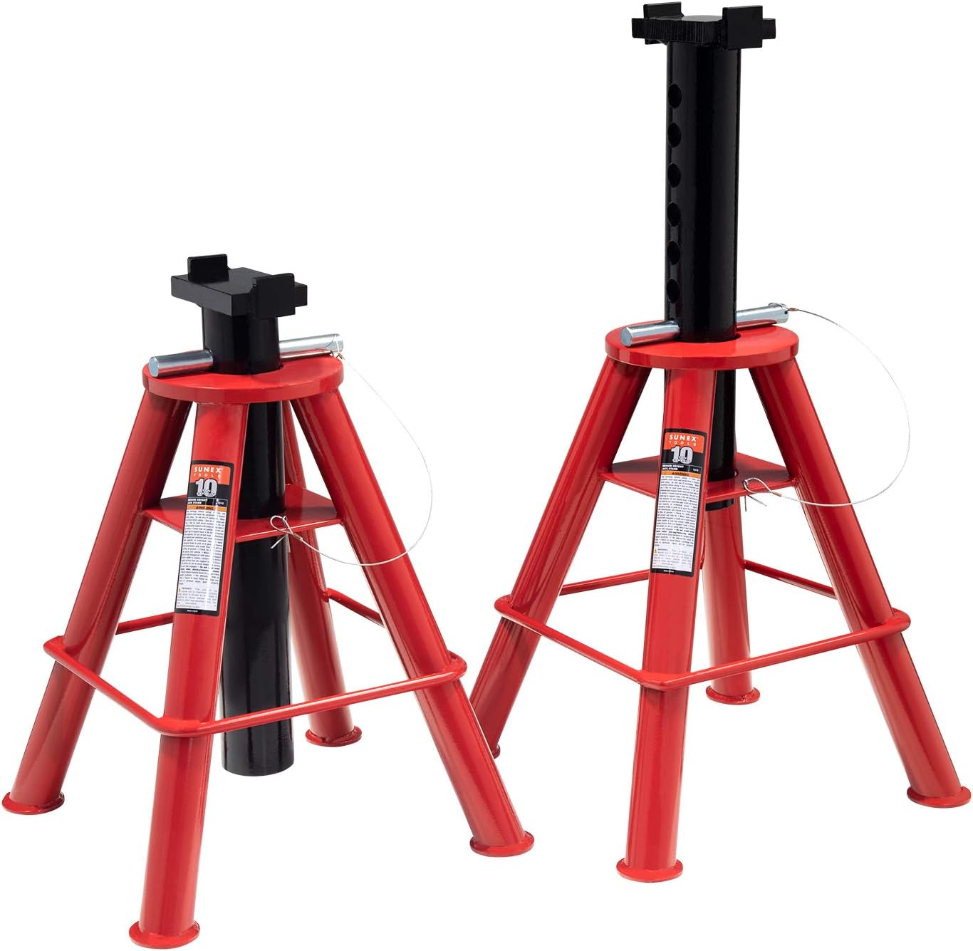 NEW - Sunex 1310 10-Ton Medium Height Pin Type Jack Stands, Pair - Retail $245