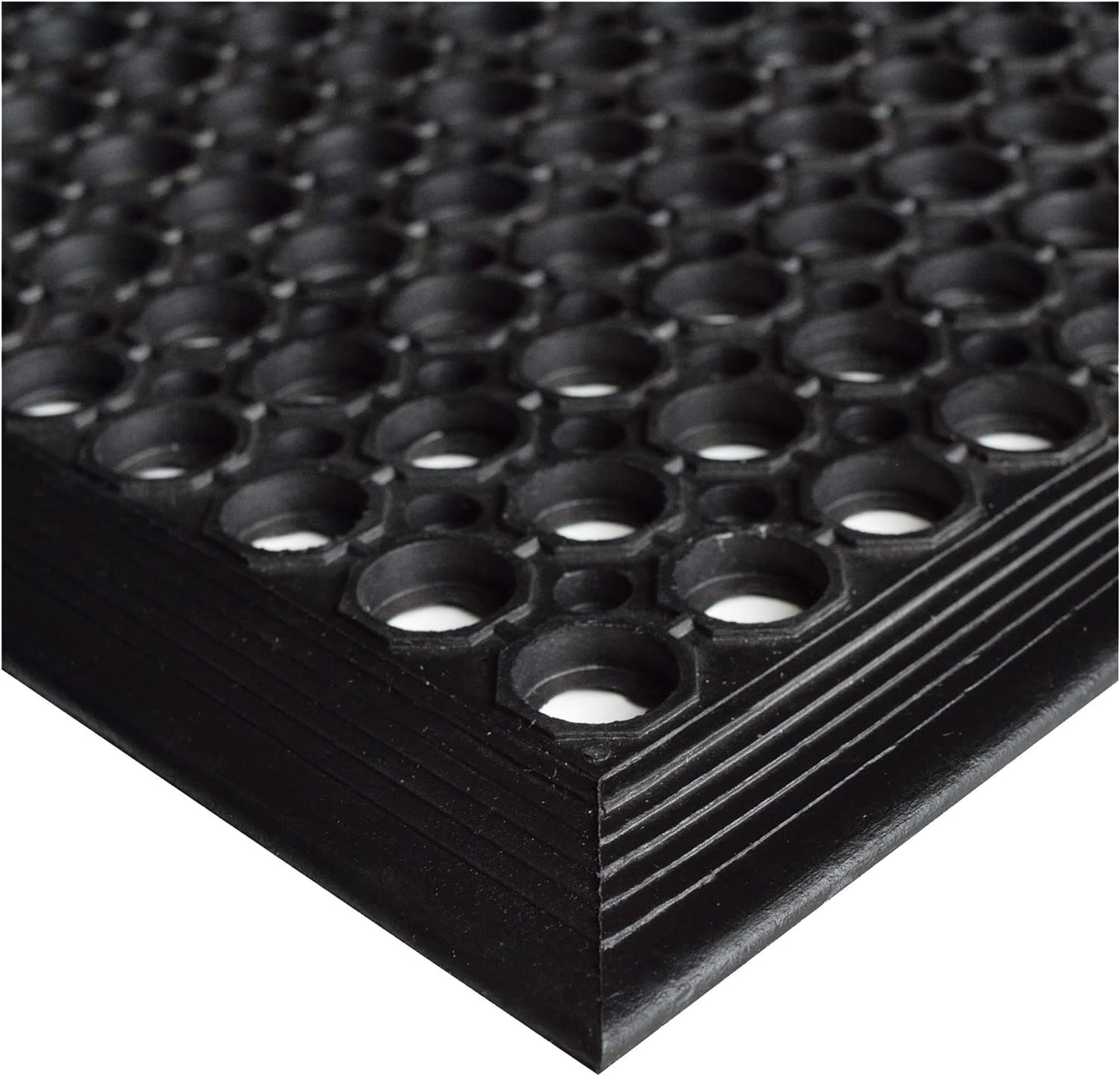 NEW - UNIMAT-Anti-Fatigue Outdoor Rubber Drainage with Non-Slip Backing Heavy Duty Mat for Restaurant Industrial Use-3'x 5' Black Mat-Ideal Bar Accessory - Retail $58