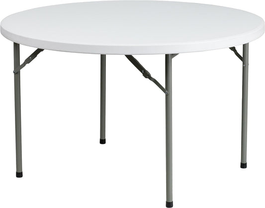 Flash Furniture Elon 4-Foot Round Granite White Plastic Folding Table - Retail $93