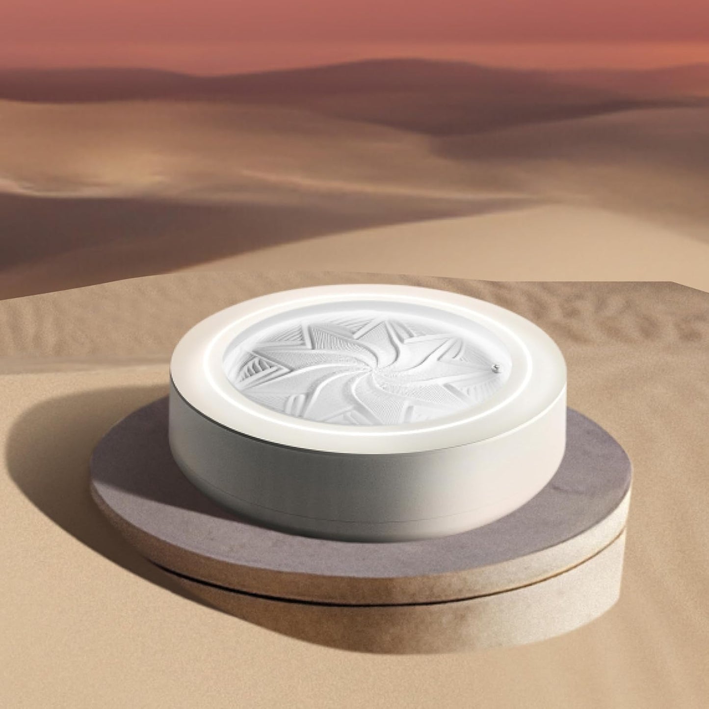 Homedics 11” Drift Sandscape, Compact Size, Zen Garden, Meditation Accessories, Decorative Sandscape, Smart LED Lighting, Wi-Fi Enabled (Cream)