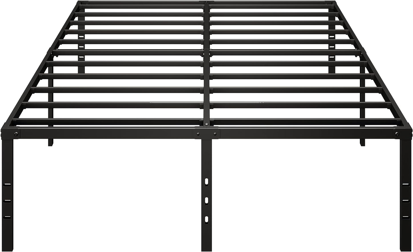 NEW - DERYONI 18 inch Queen Size Bed Frame No Box Spring Needed Heavy Duty Queen Platform Bed Frame Steel Slat Support 750lbs High Easy Assembly Noise Free Black Bed Frame Queen Size - Retail $76