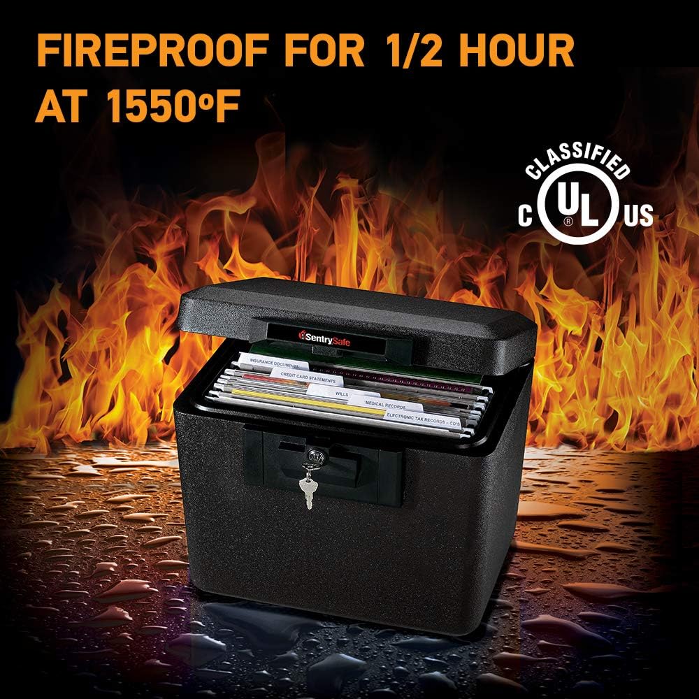 SentrySafe 1170 Fire File Box, Black - Retail $54