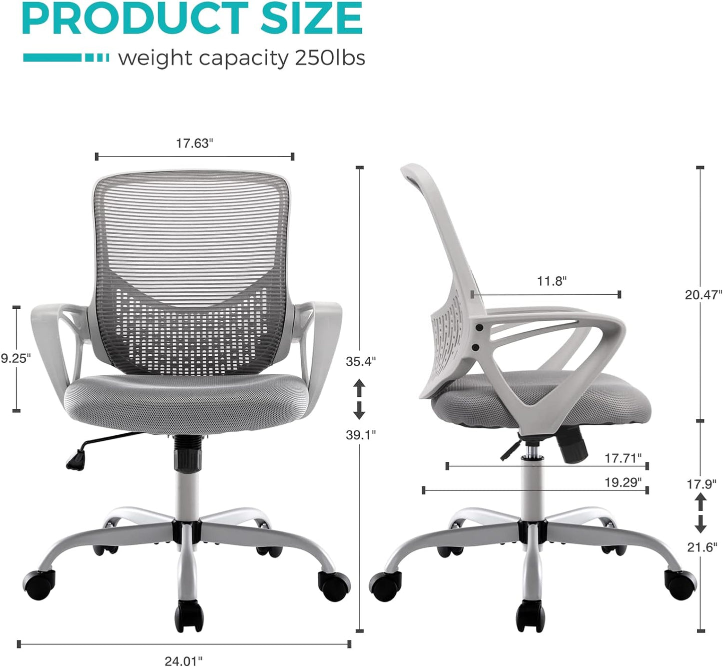 NEW - Ergonomic Office Chair Mesh Back Office Desk Chair Computer Chair Mid Back Task Chair for Home Office Gaming - Retail $79