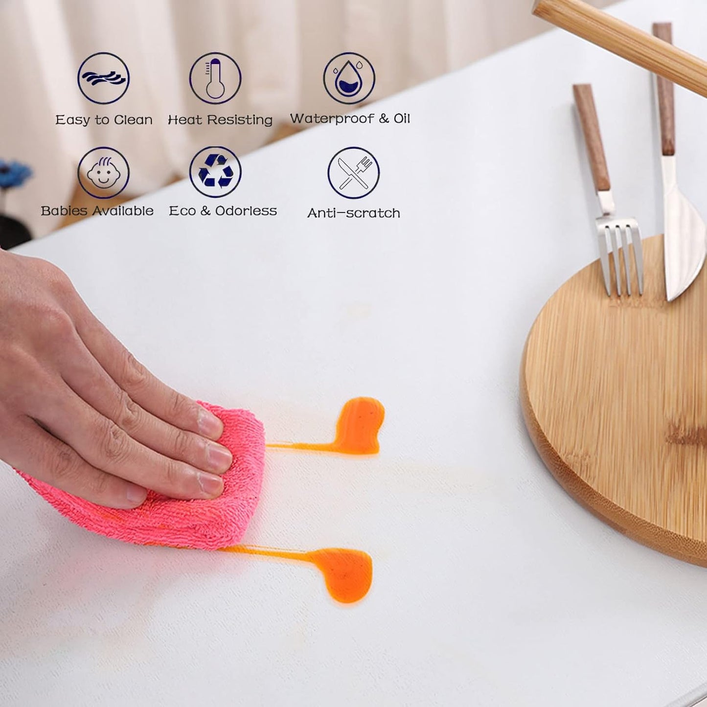 NEW - ZIJINJIAJU Desk Protector Mat Table Cover Protector Clear Table Cover Protector Plastic Cover for Dining Table Cover Tablecloth for Kitchen Dining Table 54x96 Inch - Retail $82