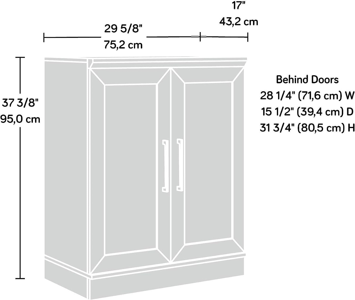 NEW w/ minor dmg - Sauder HomePlus Base Pantry Cabinet, L: 29.61" x W: 17.01" x H: 37.40", Sienna Oak finish - Retail $99