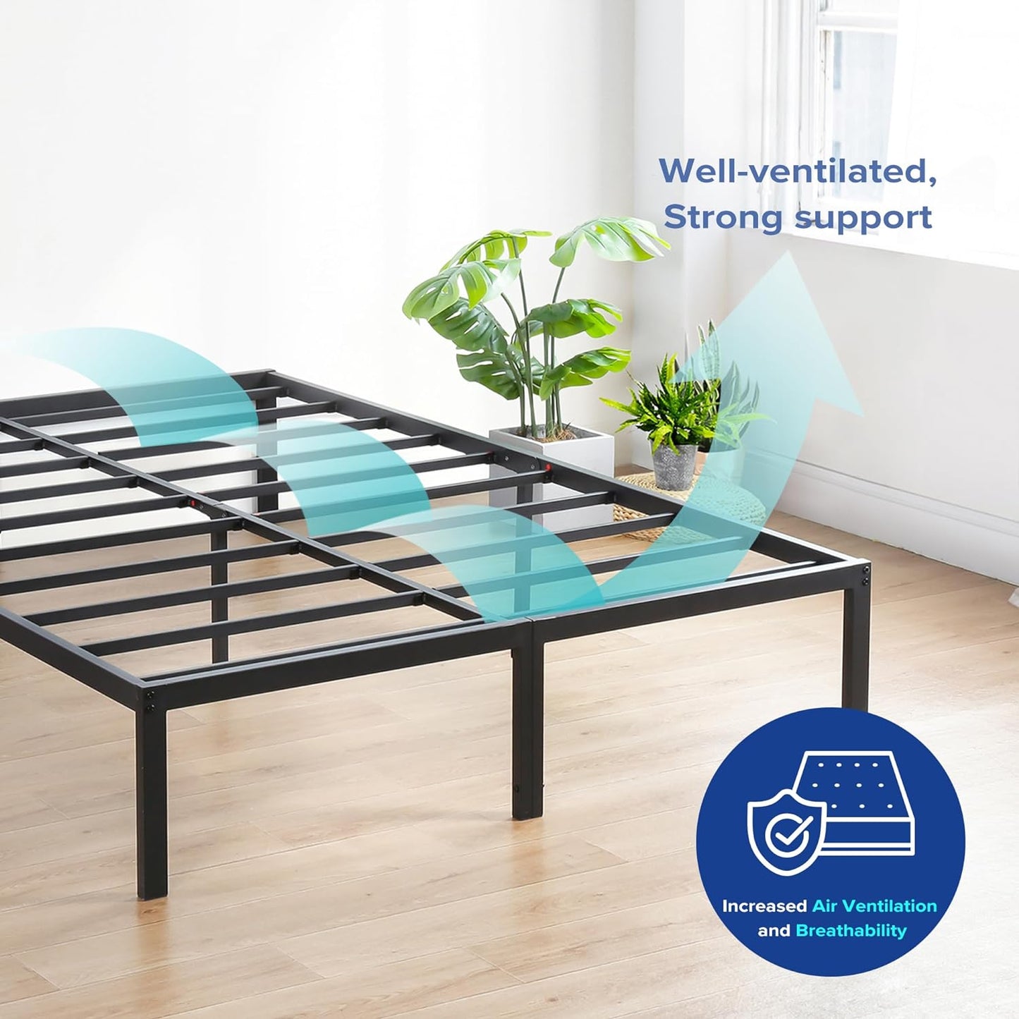 NEW - Olee Sleep KING 18 Inch Heavy Duty Steel Slat, Easy Assembly Platform Bed frame - Retail $107