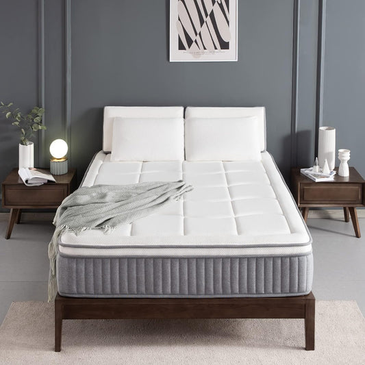 NEW - DIGLANT 12 Inch QUEEN Cool Gel Memory Foam Hybrid Mattress, Euro Top Pocket Spring Mattress in a Box, Balance Support & Motion Isolation, Medium Feel Mattress, CertiPUR-US Certified - Retail $567