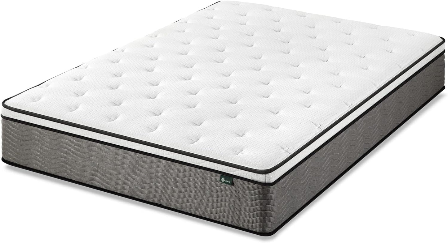 NEW - ZINUS TWIN 12 Inch Support Plus Pocket Spring Hybrid Mattress, Extra Firm Fee - Retail $235