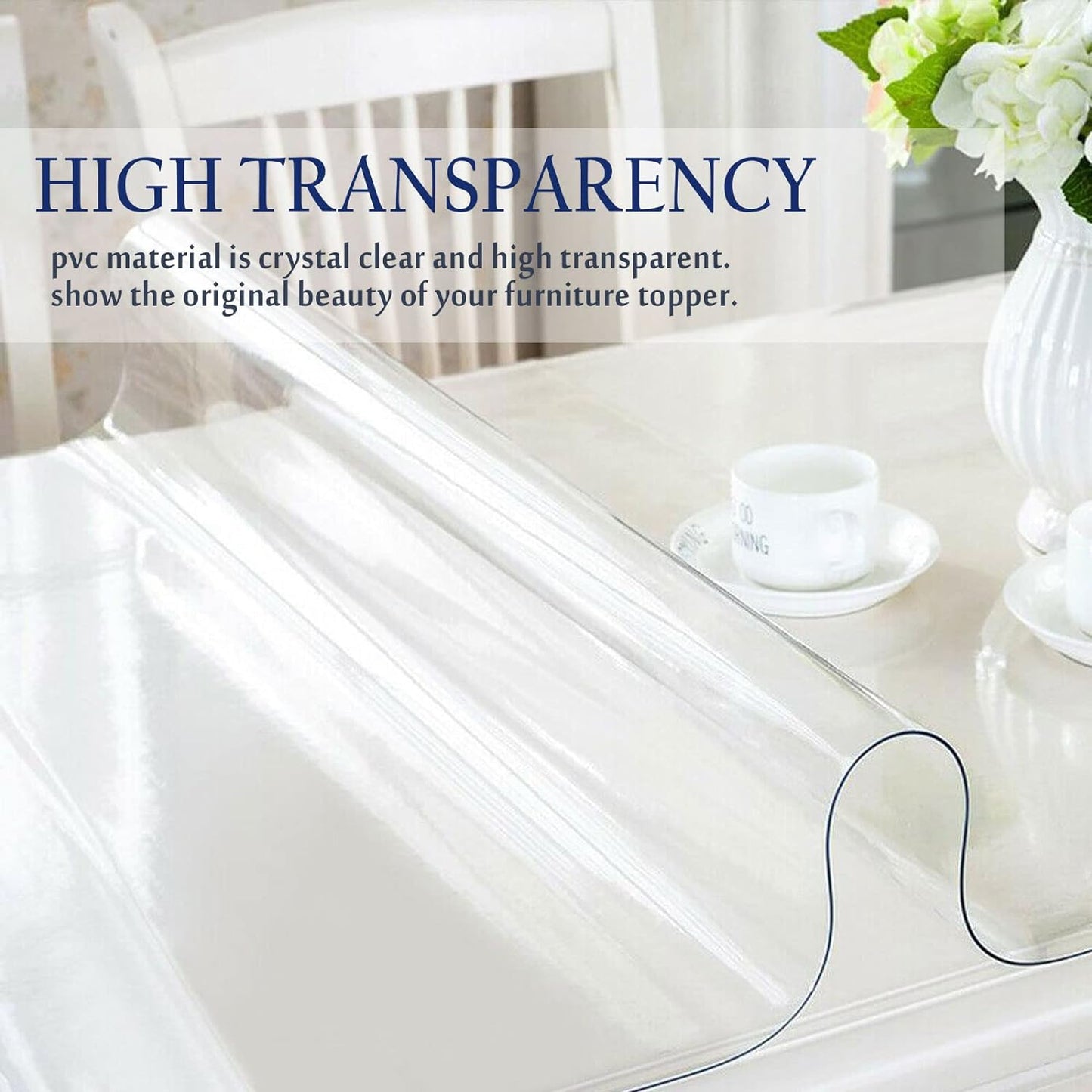 NEW - ZIJINJIAJU Desk Protector Mat Table Cover Protector Clear Table Cover Protector Plastic Cover for Dining Table Cover Tablecloth for Kitchen Dining Table 54x96 Inch - Retail $82