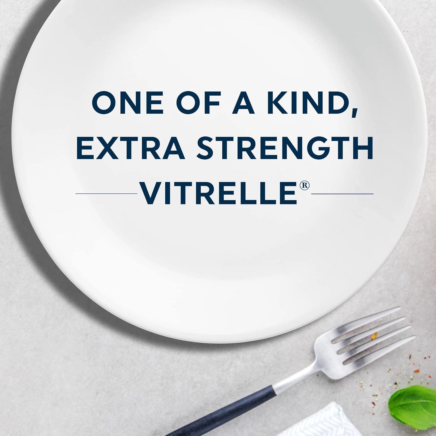 Corelle Vitrelle 6-Piece Salad Plates Set Triple Layer Glass and Chip Resistant, 8-1/2-Inch Lightweight Round Plates, Winter Frost White