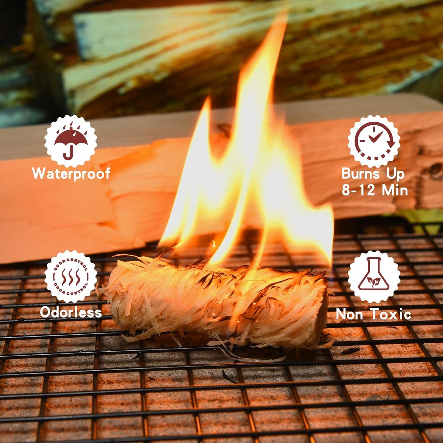 Fire Starter -70 Pcs Fire Starters for Campfires, Fireplace, Grill, Wood & Pellet Stove, Fire Pit, BBQ, Survival, ooni Pizza Ovens, Water Resistant and Odorless Safe for Indoor/Outdoor Use