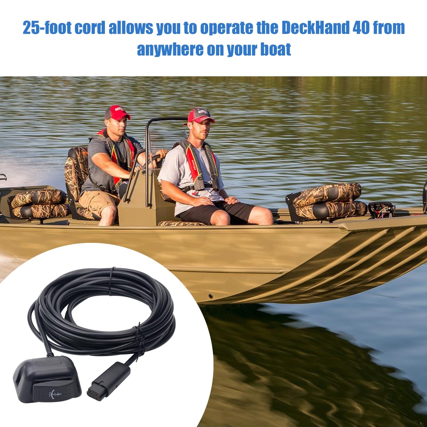 Remote Switch for Minnkota Deckhand 40 for Controlling The Electric Anchor at a Distant go - （25 feet ）