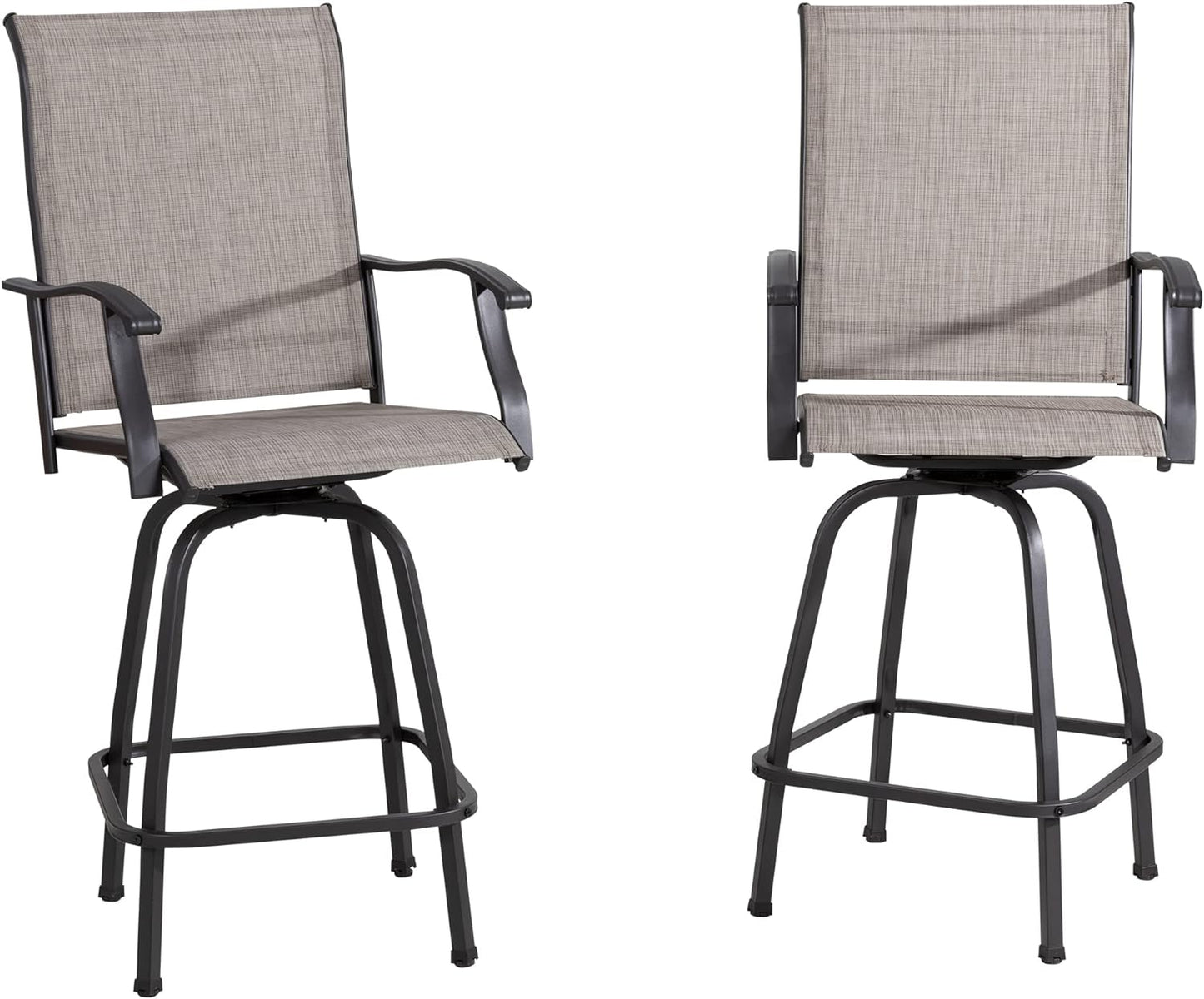 NEW - Shintenchi 2 Piece Patio Swivel Bar Stools, Outdoor Height Bar Patio Stools& Bar Chairs Set of 2 with High Back, All-Weather Textile Outdoor High Top Bistro Chairs for Yard,Balcony,Deck - Retail $159