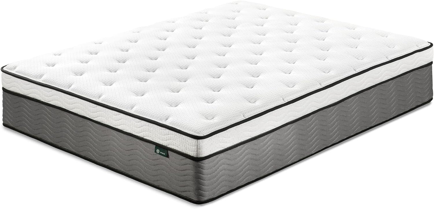 NEW - ZINUS 14 Inch QUEEN Support Plus Pocket Spring Hybrid Mattress, Extra Firm Feel - Retail $388