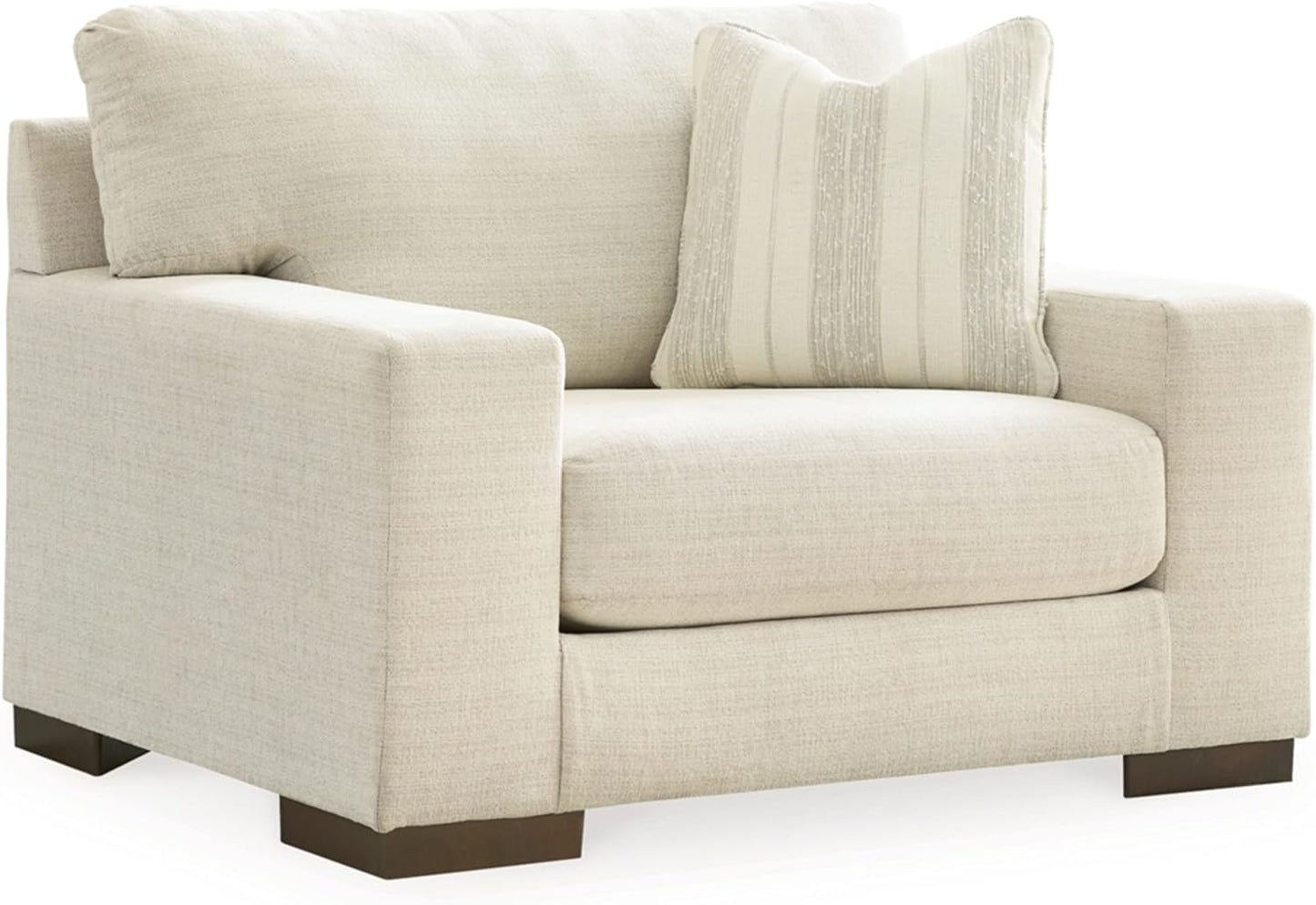 Like NEW - Signature Design by Ashley Maggie Contemporary Upholstered Chair and a Half, Beige - Retail $596