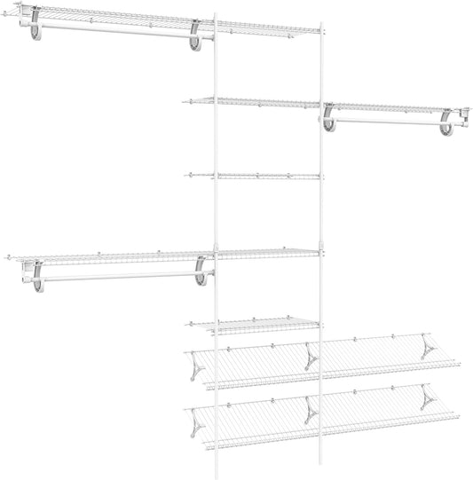 ClosetMaid - SuperSlide 5'-8',  12.9" x 96" x 86.3" Wire Steel Closet System Kit - Retail $129