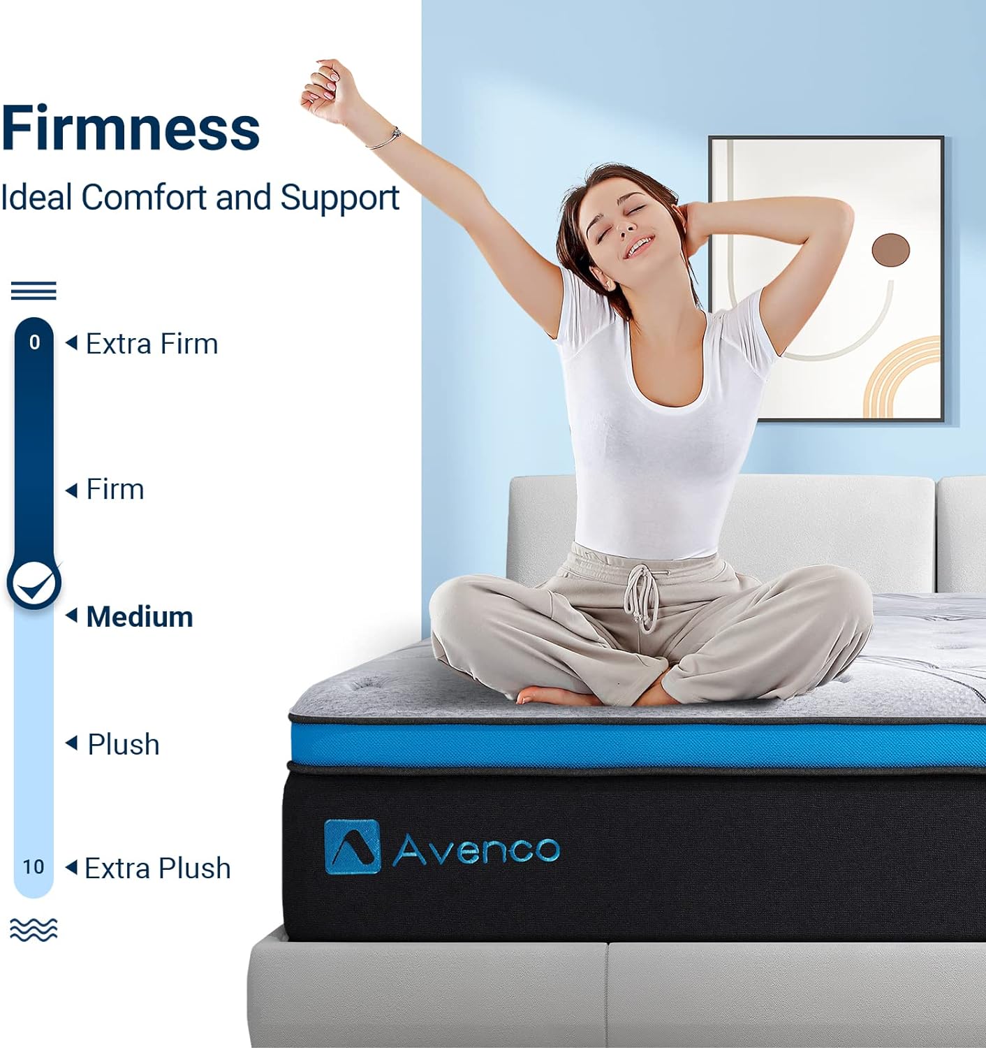 NEW - Avenco 12 Inch Hybrid King Mattress in a Box, Medium Firm Pocket Spring and Gel Memory Foam Mattress for King Size Bed, Edge Support, Max Loading 550LBS, CertiPUR-US Certified - Retail $310