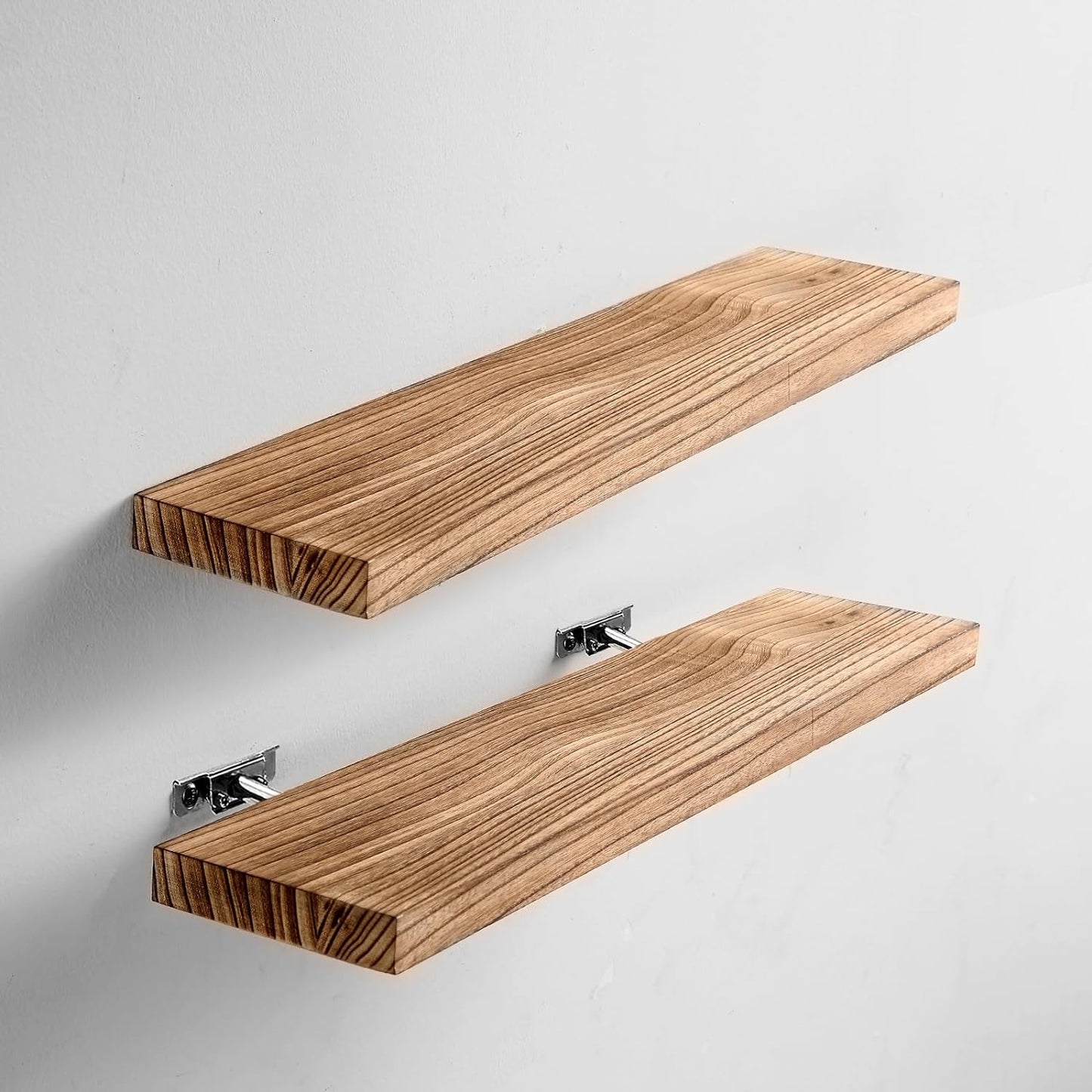 NEW - HBL 24 Inch Floating Shelves Wall Mounted Set of 2, Ideal for Bathroom, Bedroom, Living Room, and Kitchen - Perfect for Books, Storage, and Decor - Supports up to 33lbs. - Retail $27