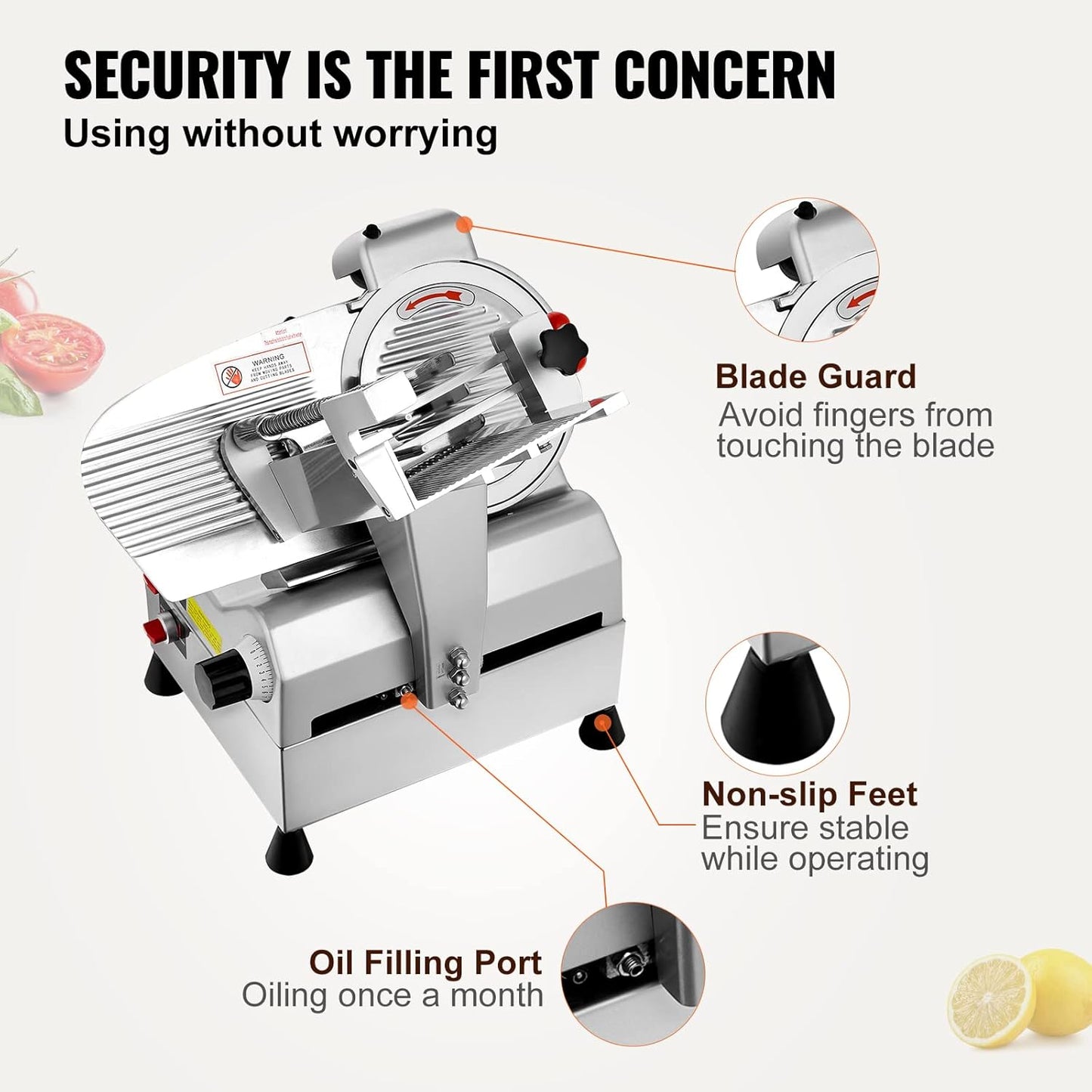 [non working] VEVOR Automatic Meat Slicer, 540W Deli Slicer with Two 10" Stainless Steel Removable Blade, 0-15mm Adjustable Thickness for Home Use, Child Lock Protection, for Meat Cheese Bread