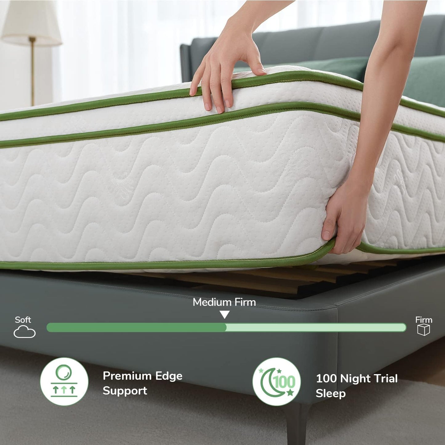 NEW - Novilla QUEEN Mattress, 12 Inch Hybrid Mattress with Gel Memory Foam - Retail $281