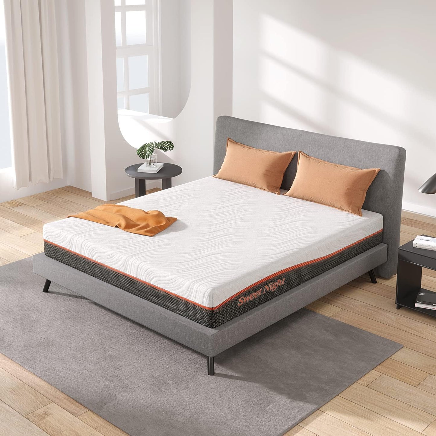 NEW - Sweetnight 8” QUEEN Hybrid Mattress with Gel Memory Foam & Pocket Innerspring for Cool Sleep & Spine Protection, Bed Mattress with Moisture Wicking Adaptive Cover, Medium Firm - Retail $199