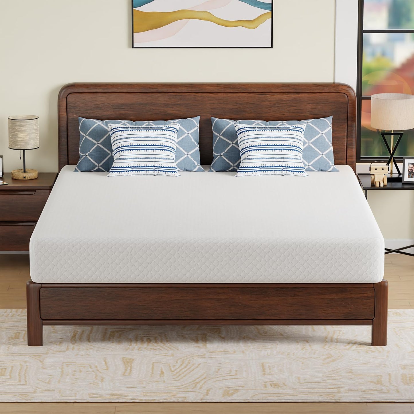 NEW - FDW 10 Inch KING Mattress Gel Memory Foam Mattresses Medium Firm Mattresses for Cool Sleep Relieving Pressure Relief CertiPUR-US Certified Mattress in a Box - Retail $214