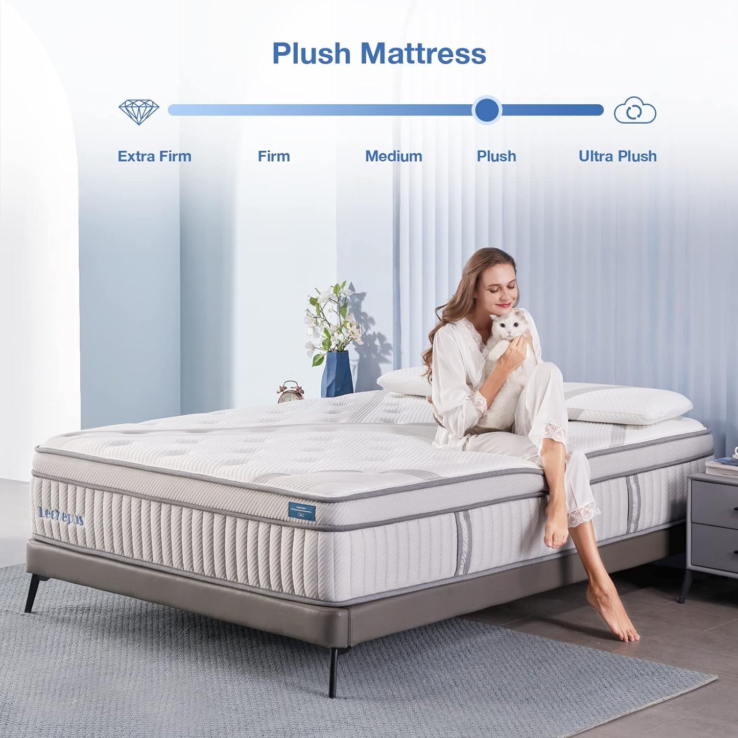 NEW - Lechepus QUEEN 14 Inch Hybrid Memory Foam Mattresses with Pocket Spring - Retail $547