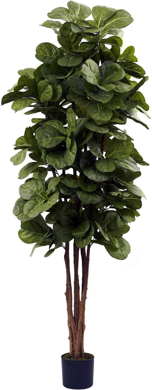 NEW - Nearly Natural 6ft Fiddle Leaf Fig Artificial Trees, 72in, Green - Retail $132
