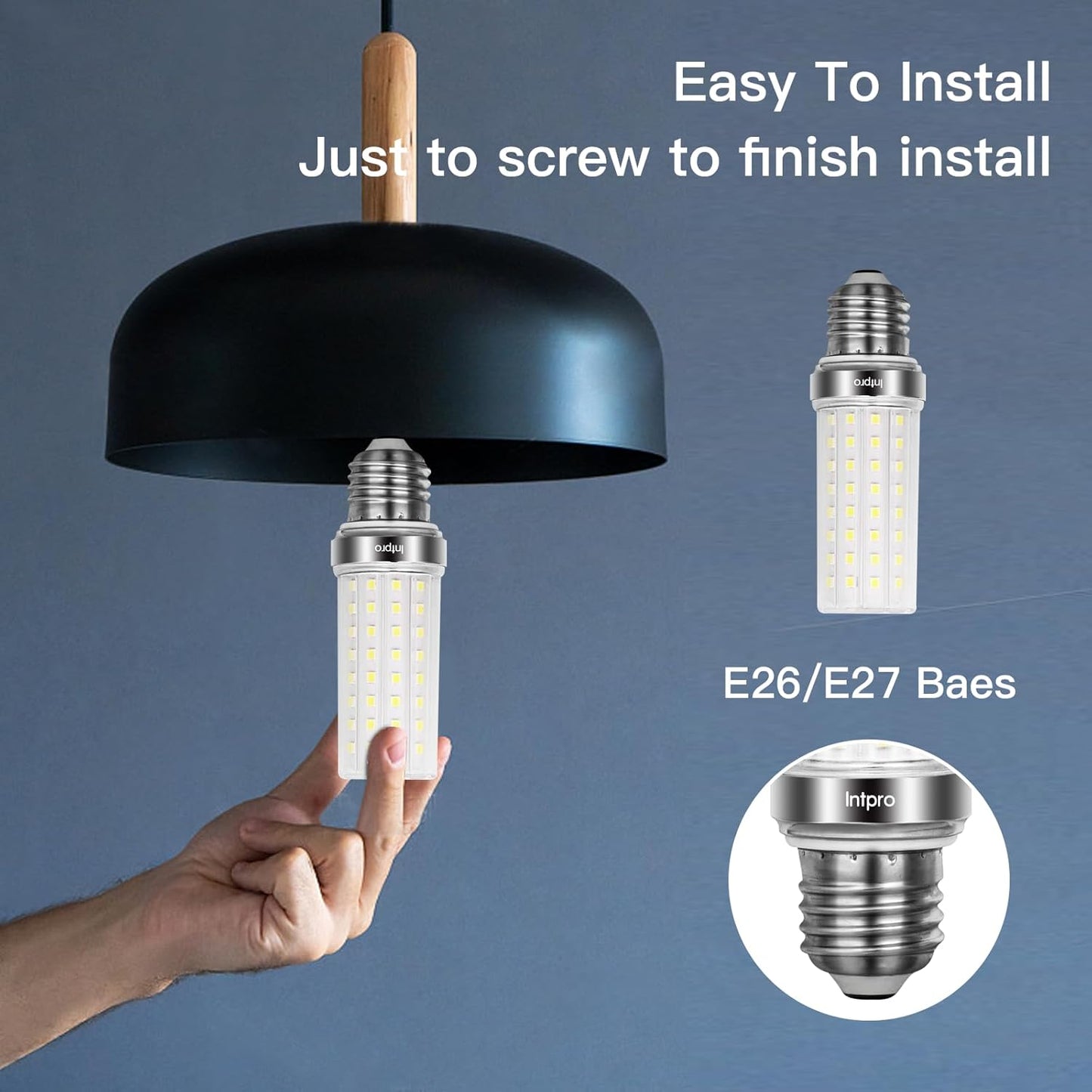 Intpro LED Corn Light Bulb LED Bulb 150W Equivalent 2000 Lumen 5000K E26/E27 Base Non-dimmable Ceiling Fan Corn Lighting for Home Garage Warehouse Indoor LED Corn Bulbs 6 Pack