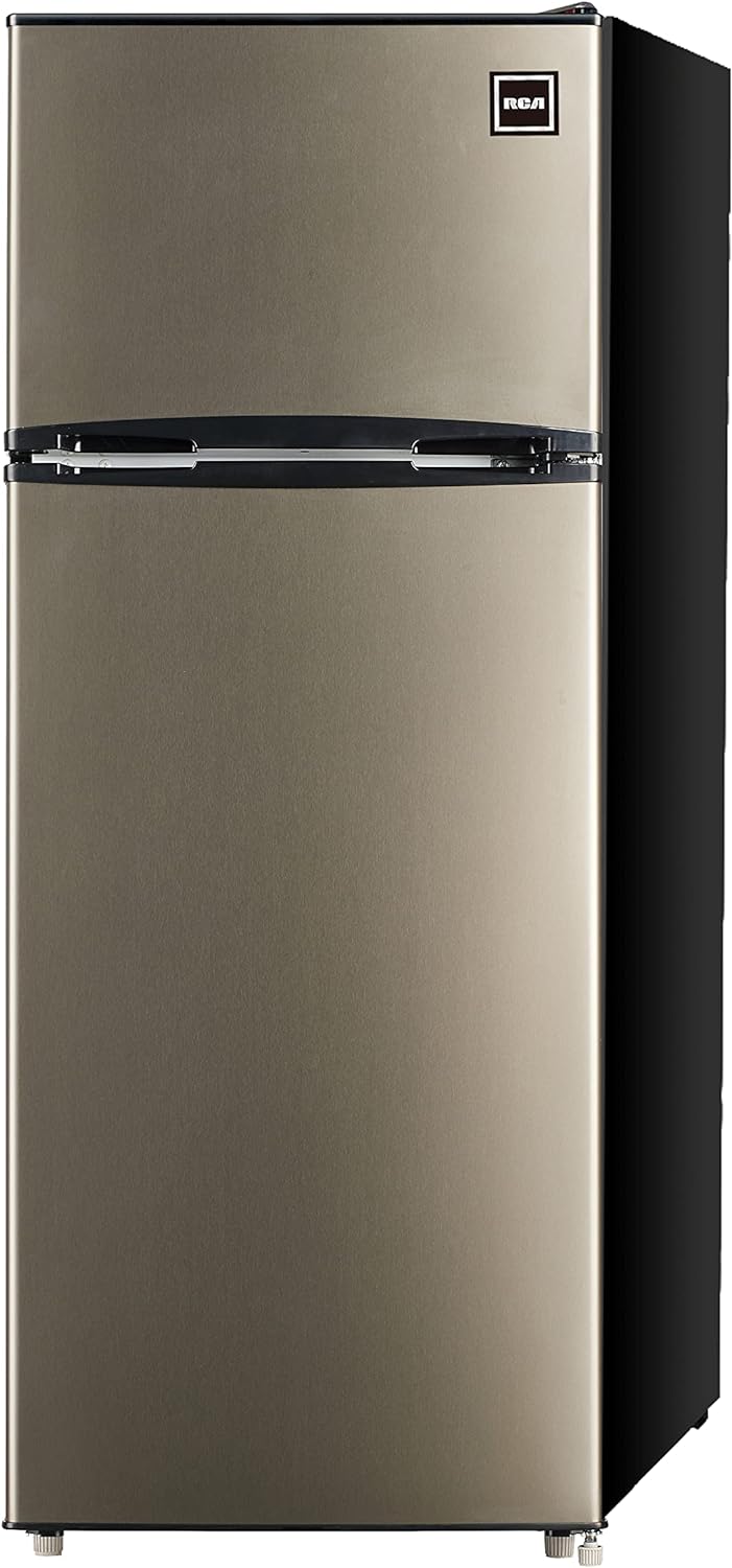 NEW - RCA RFR725 2 Door Apartment Size Refrigerator with Freezer, Stainless,7.5 cu ft - Retail $298