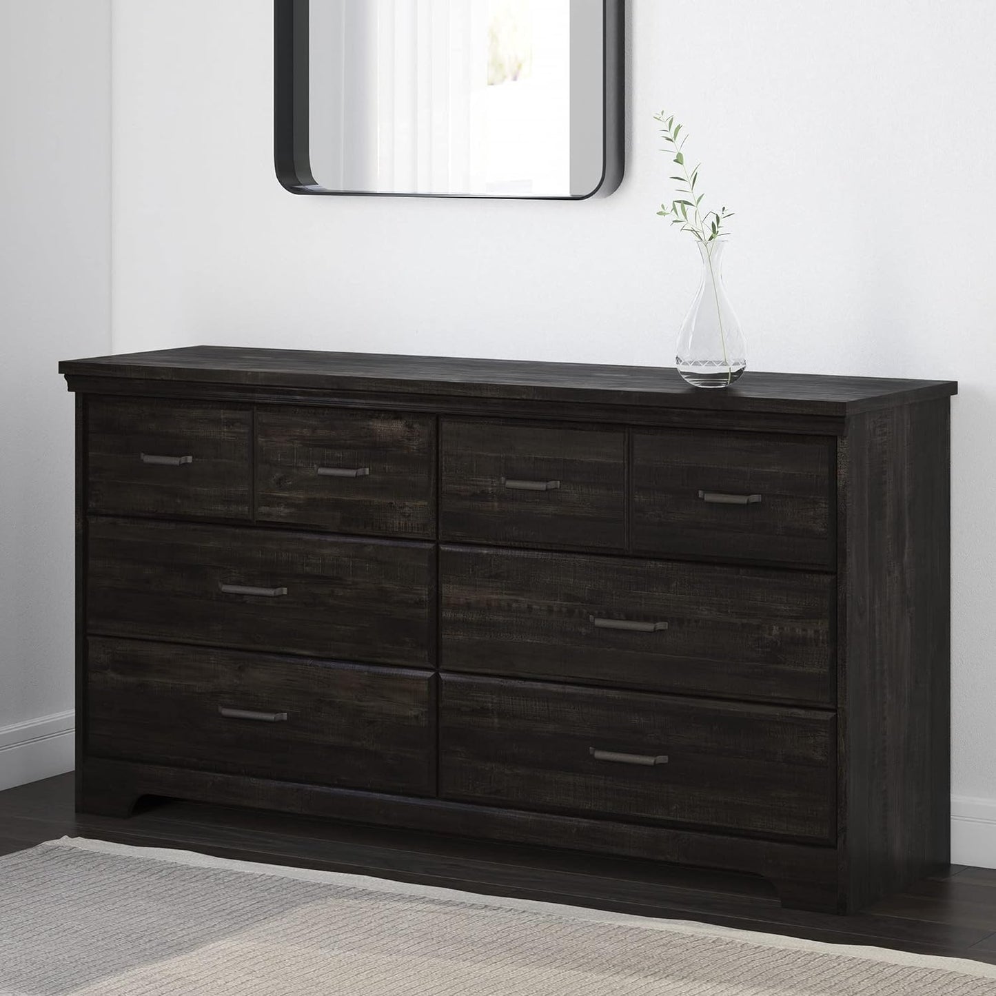 NEW - South Shore Versa 6-Drawer Double Dresser-Rubbed Black - Retail $287