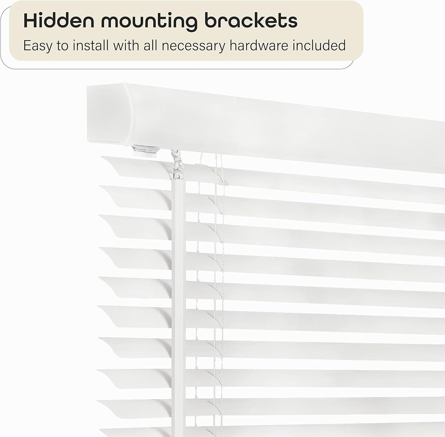 NEW - Cordless Light Filtering Mini Blind - 36 Inch Width, 64 Inch Length, 1" Slat Size - Pearl White - Cordless GII Morningstar Horizontal Windows Blinds for Interior by Achim Home Decor - Retail $17