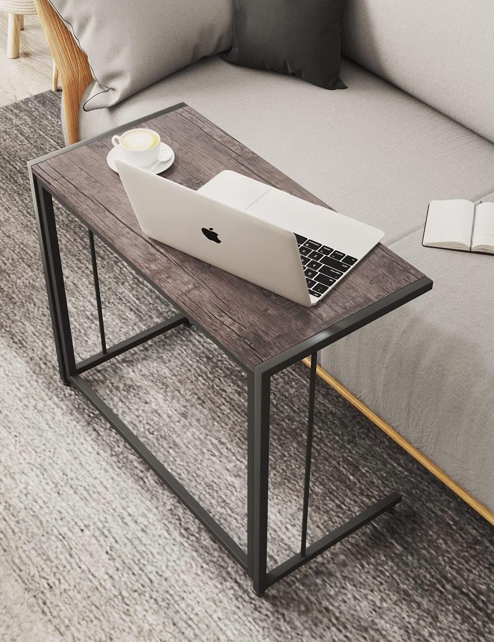 NEW - XRESLUCO Desk, Computer Desk 31.5",C Table,Sofa Side Table,Small Desk for Small Spaces,No-Assembly Space-Saving Folding Desk/Home Office,Black - Retail $99