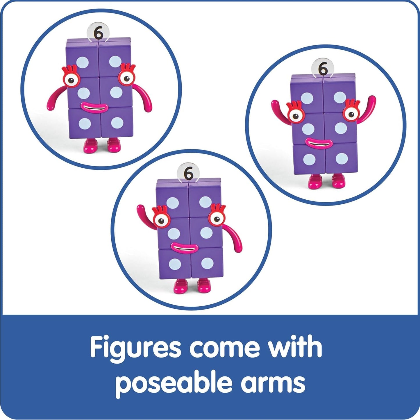 hand2mind Numberblocks Friends Six to Ten, Action Figure Set, Toy Figures & Playsets, Small Figurines for Kids, Counting Blocks, Numbers for Toddlers, Math Toys, Kids Birthday Gifts